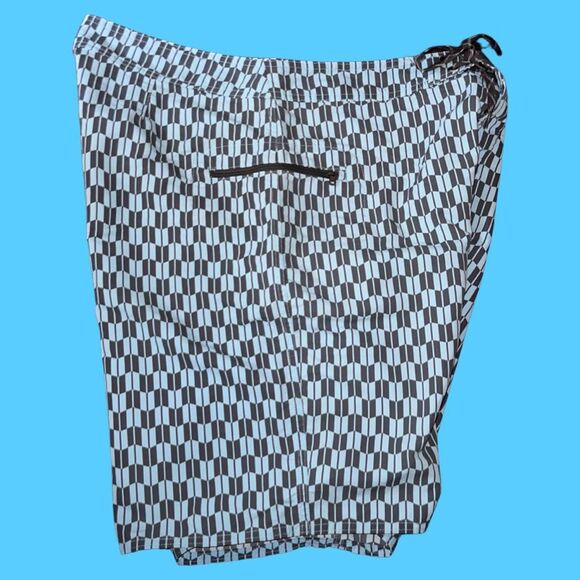Mens PATAGONIA Wavefarer Blue Geometric Board Shorts Trunks 36 - Picture 2 of 5